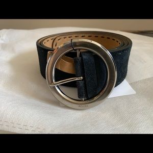 Prada Suede Belt with Silvertone Hardware